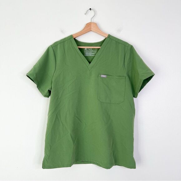 FIGS Catarina One Pocket Scrub Top in Feen Green Size L - Picture 2 of 7